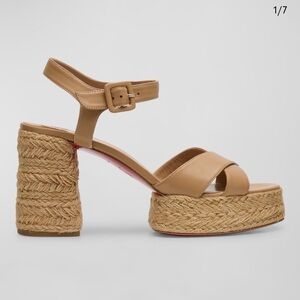 Christian Louboutin Tan Platform Sandals